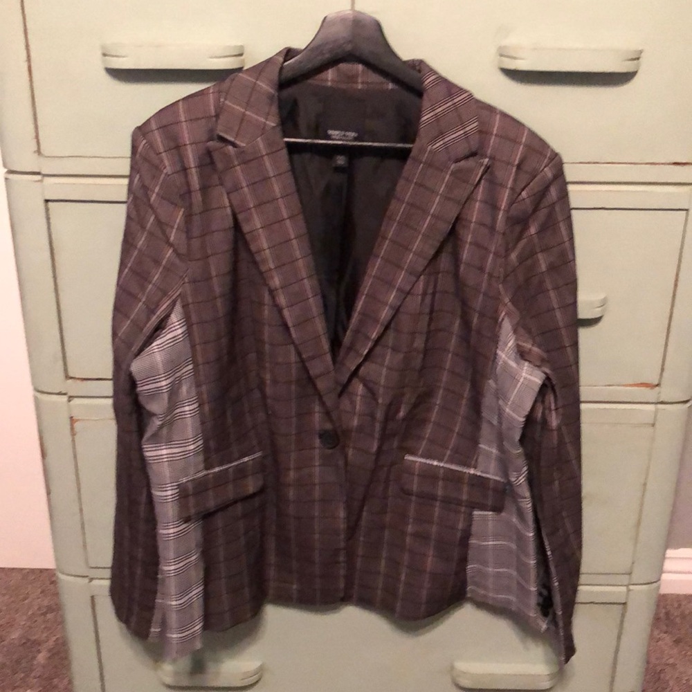 Simply Vera Vera Wang plaid one button blazer size XXL